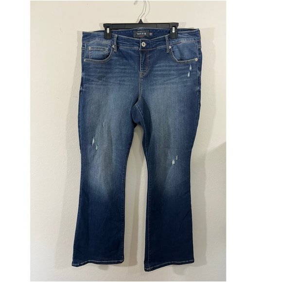 NWOT Torrid Plus Size Dark Wash Slim Boot Cut Jeans Size 18 Style 11426225 - Picture 2 of 12